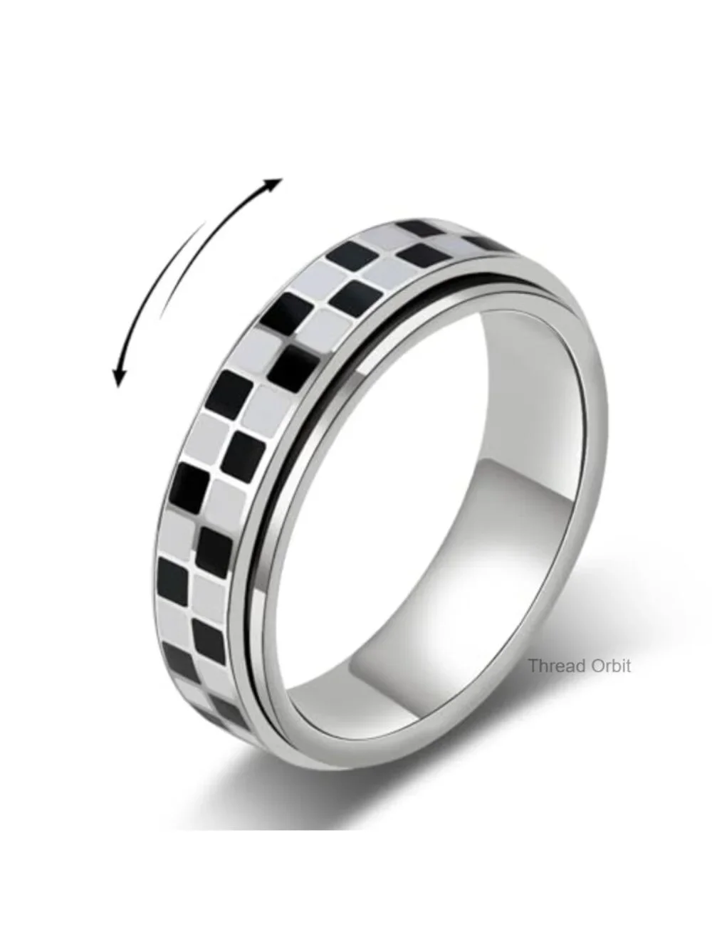 18K Gold Plated Stainless Steel Rotating Spinner Fidget Ring Anxiety Relief